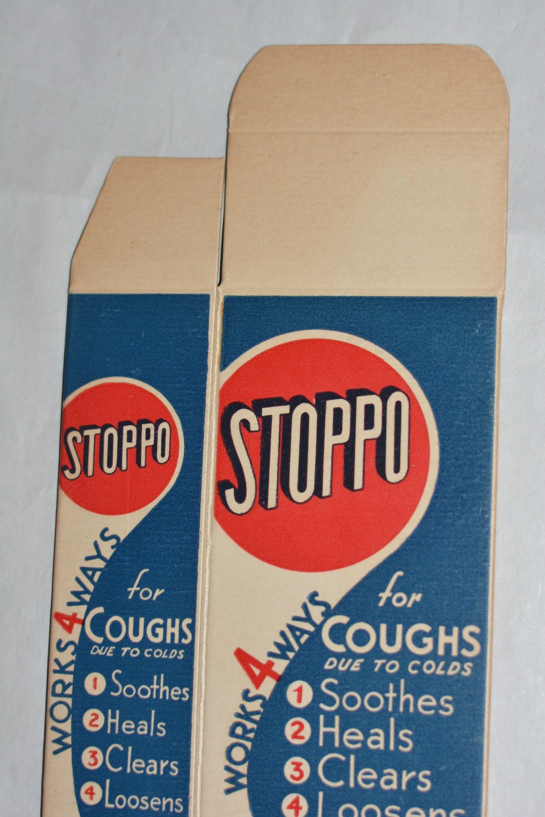 “STOPPO For Coughs” Syrup Medicine Advertising Box Breithaupt Drug Co., N.Y.