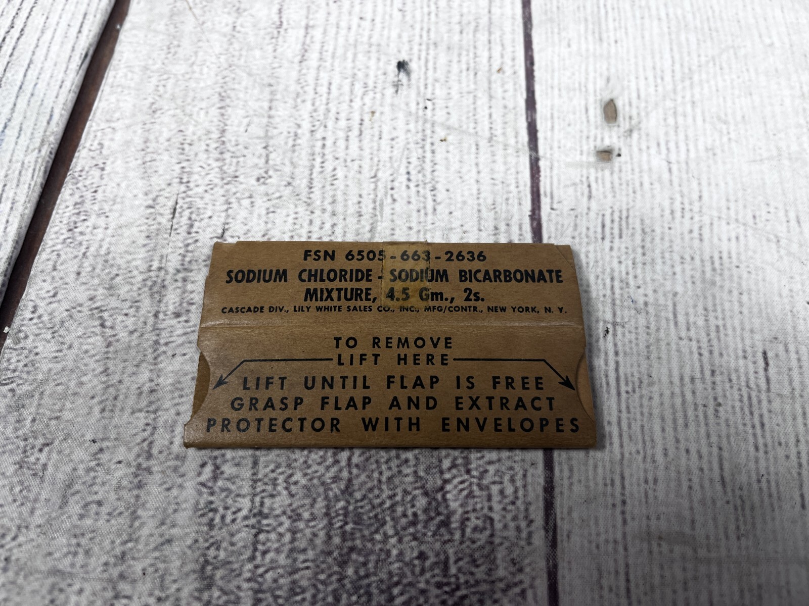 US Military FSN 6505 -663-2636 Sodium Chloride – Bicarbonate Mixture – Vietnam
