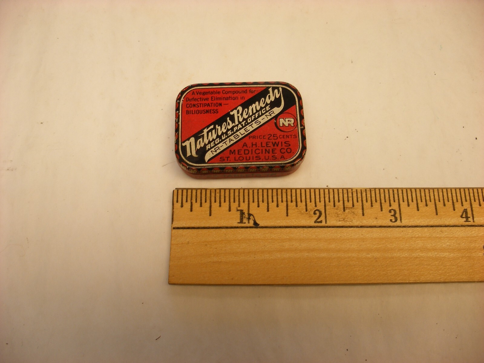 Vtg Medical Pharmacy – Natures Remedy A. H. Lewis Constipation Tablets Tin Empty