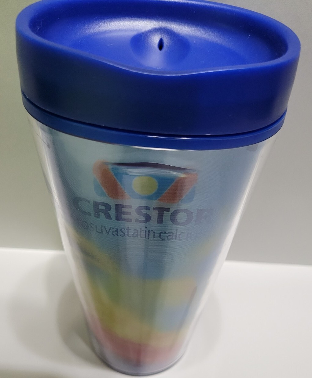 Travel Mug Cup Crestor Drug Pharmaceutical Rep Fade Away Lenticular Logo READ