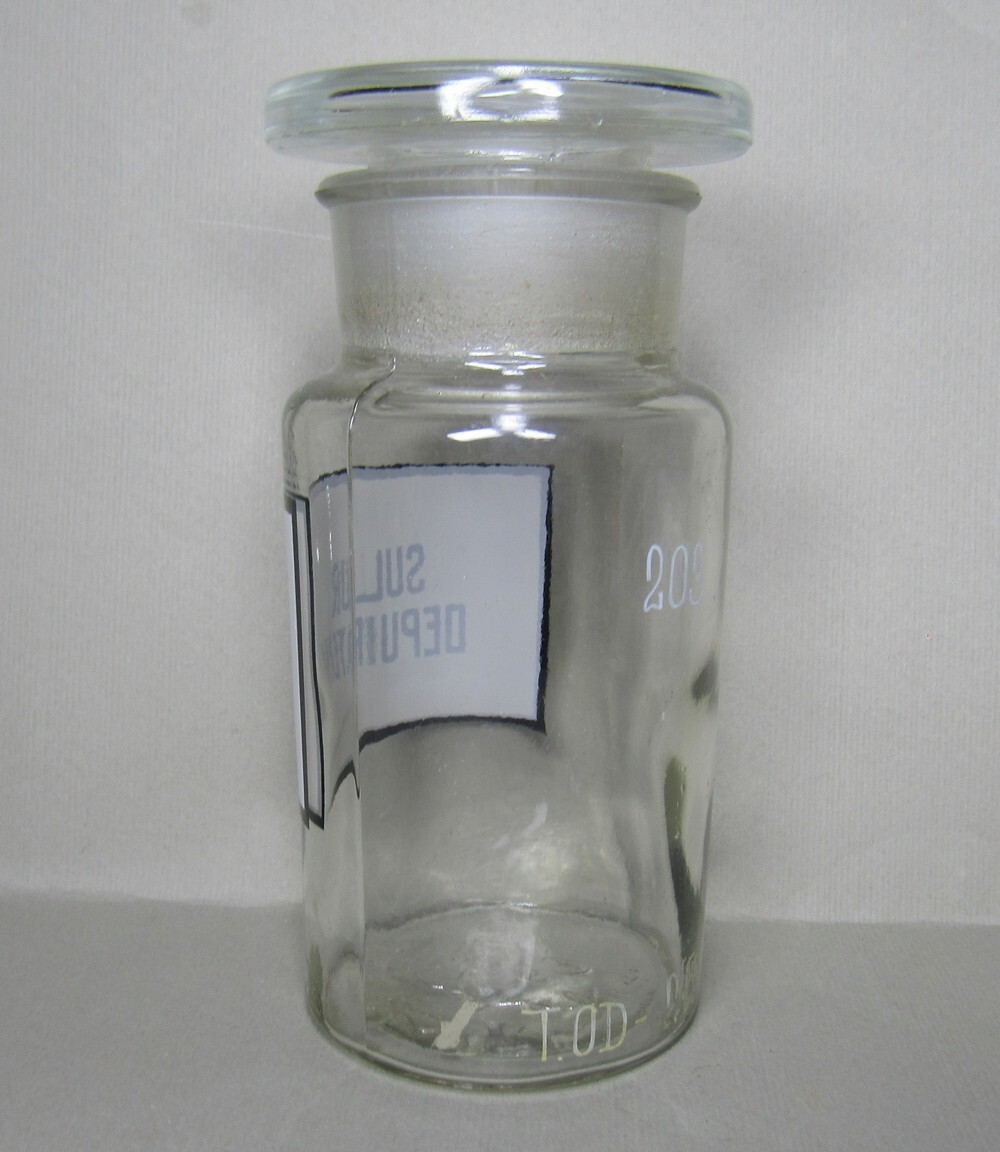 Vintage Medical Science Glass Bottle,Germany,SULFUR DEPURATUM