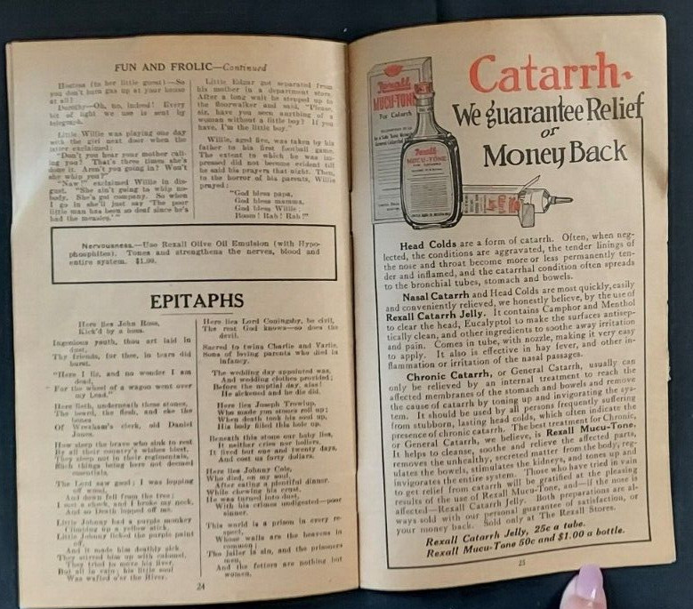 Old Rexall Medicine Family Year Book Vol 1 No 1 Red Cross Drug Co Glenwood Iowa