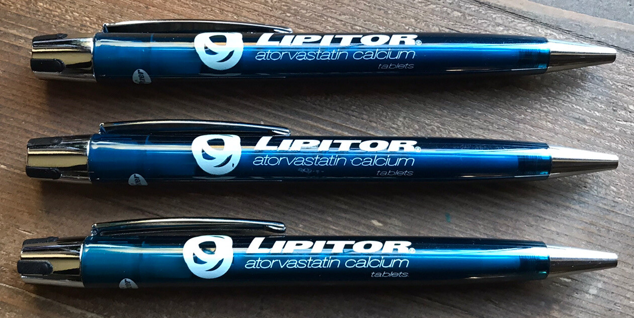 3 LIPITOR PHARMACEUTICAL DRUG REP PENS COLLECTIBLE