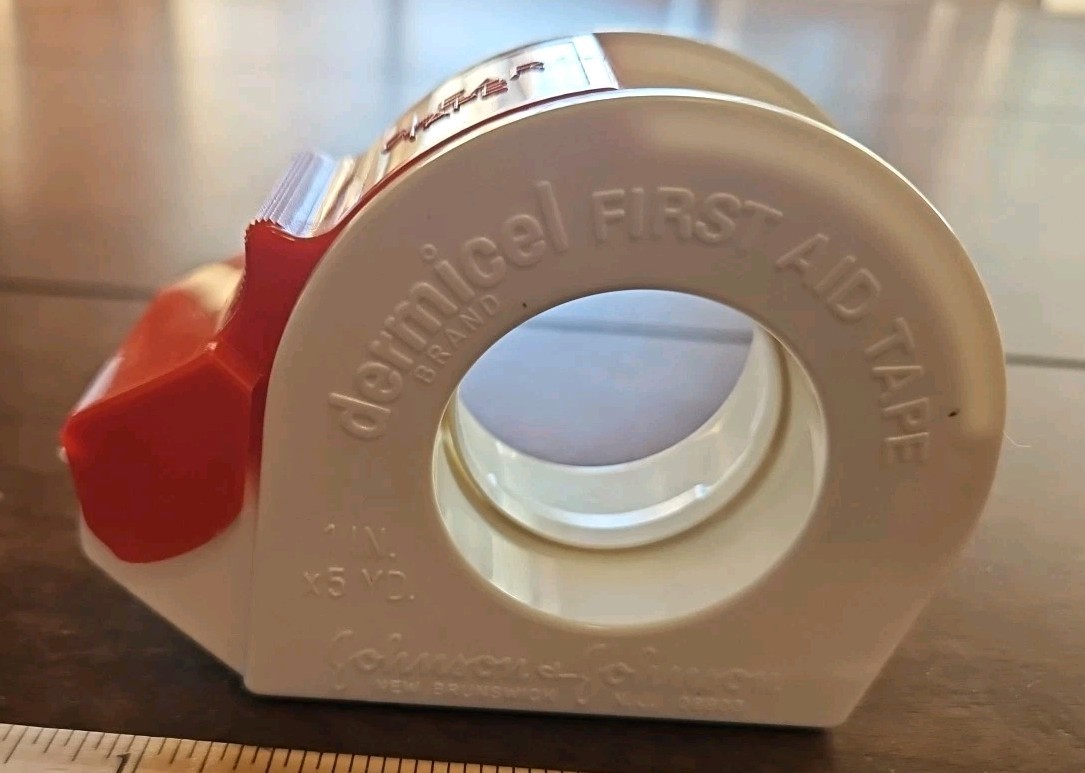 Vintage 1960s Johnson & Johnson First Aid Auto Kit Case w/ Supplies Plastic