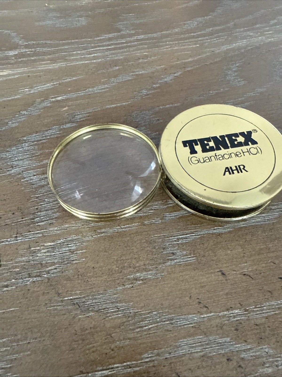 Vintage Tenex Guanfacine Prescription Drug Rep Brass Magnifying Glass