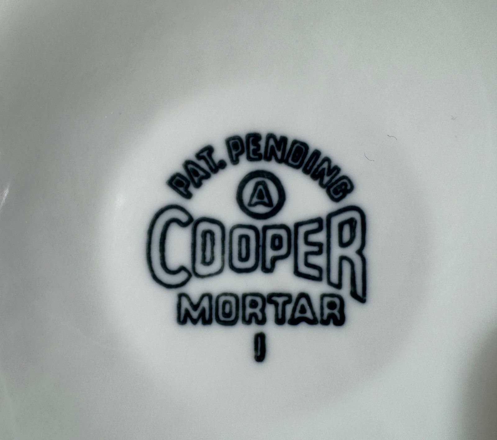 Vintage Mid-Century MCM Lab Heavy White Porcelain Cooper Mortar & Pestle 1950s