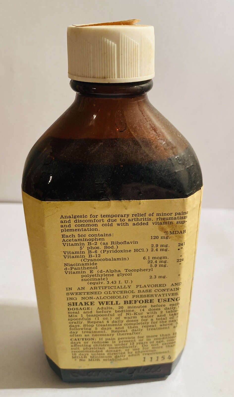Vintage Medicine- Ni-Kur Syrup- FULL New Old Stock