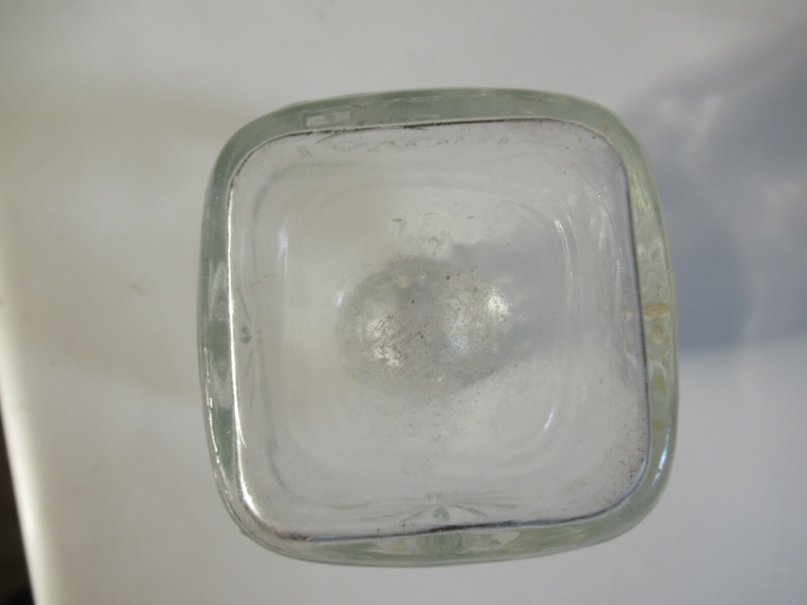 Vintage Empty LAVORIS Mouthwash Clear Square Glass Bottle w Starburst No Stopper