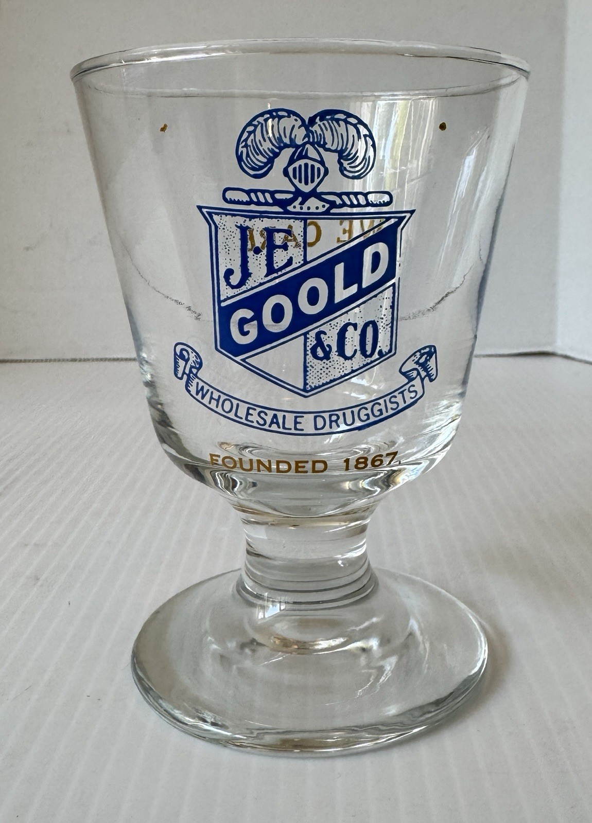 Portland, Maine ME VTG J E Goold Druggist Sundae Footed Glass Dish Commemorative