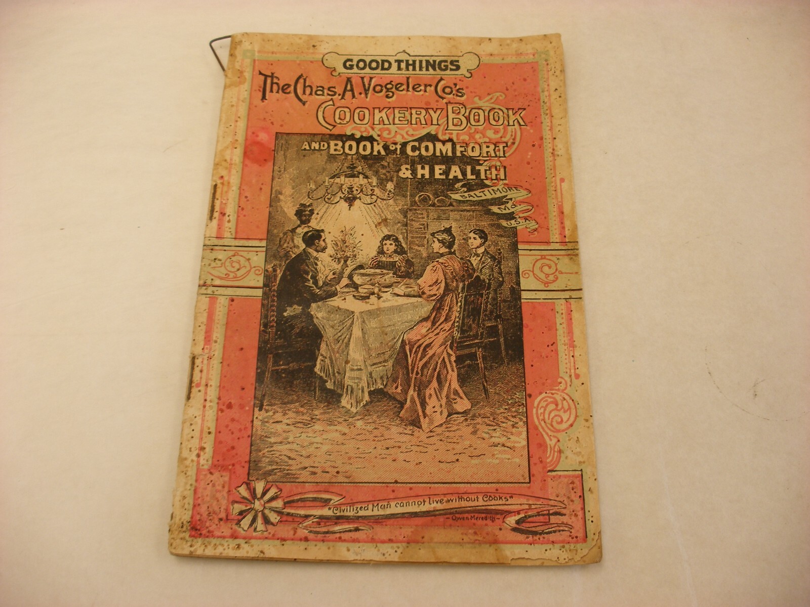 Vtg 1897 Medical Cure Pharmacy Chas. A. Vogeler Co. St. Jacobs Oil Cookbook