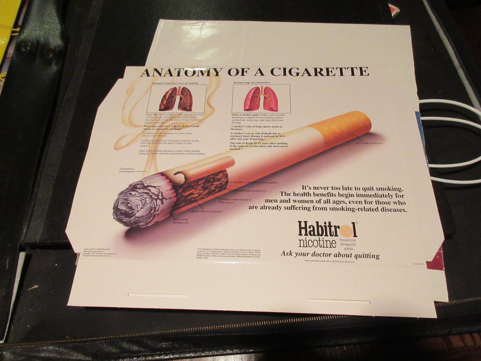 Rx , Pharmacy , Habitrol Nicotine Advertisment , Ciba-Geigy ,1991 , Display