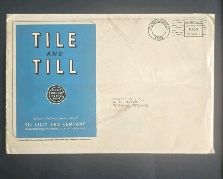 Vintage ELI LILLY Tile and Till March 1939 Pharmacy Druggist Magazine w Envelope