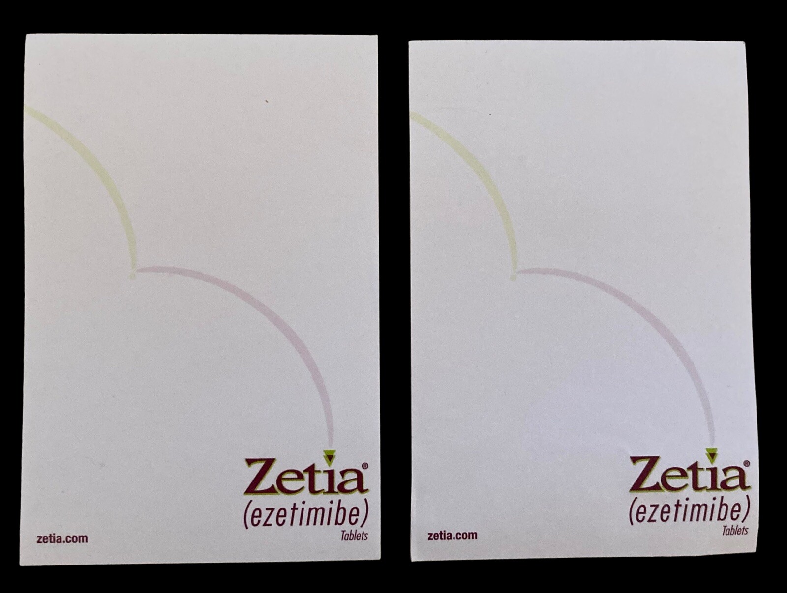 Pharmaceutical Swag 2 Note Pads Zetia Drug Rep Scratch Pad Paper Merck Plough