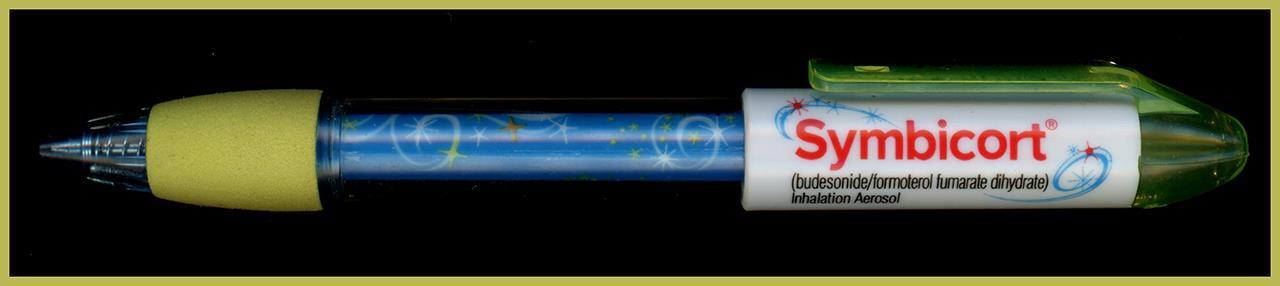 SYMBICORT Pharmaceutical Drug Rep Pen Green Rubber Grip Collectible