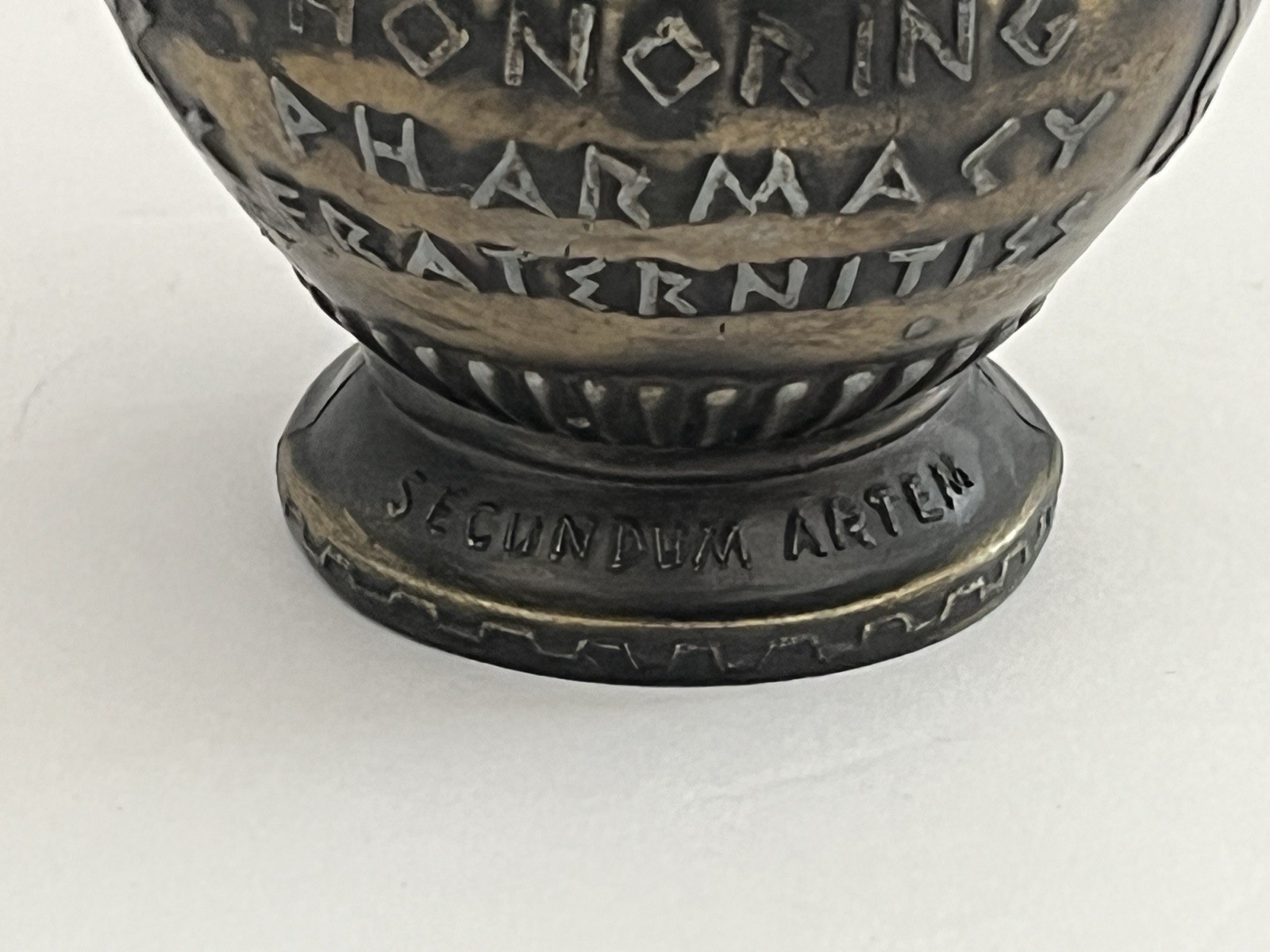 Pharmacy Honoring Fraternities Vintage Brass Mortar Bowl 4.5” Commemorative