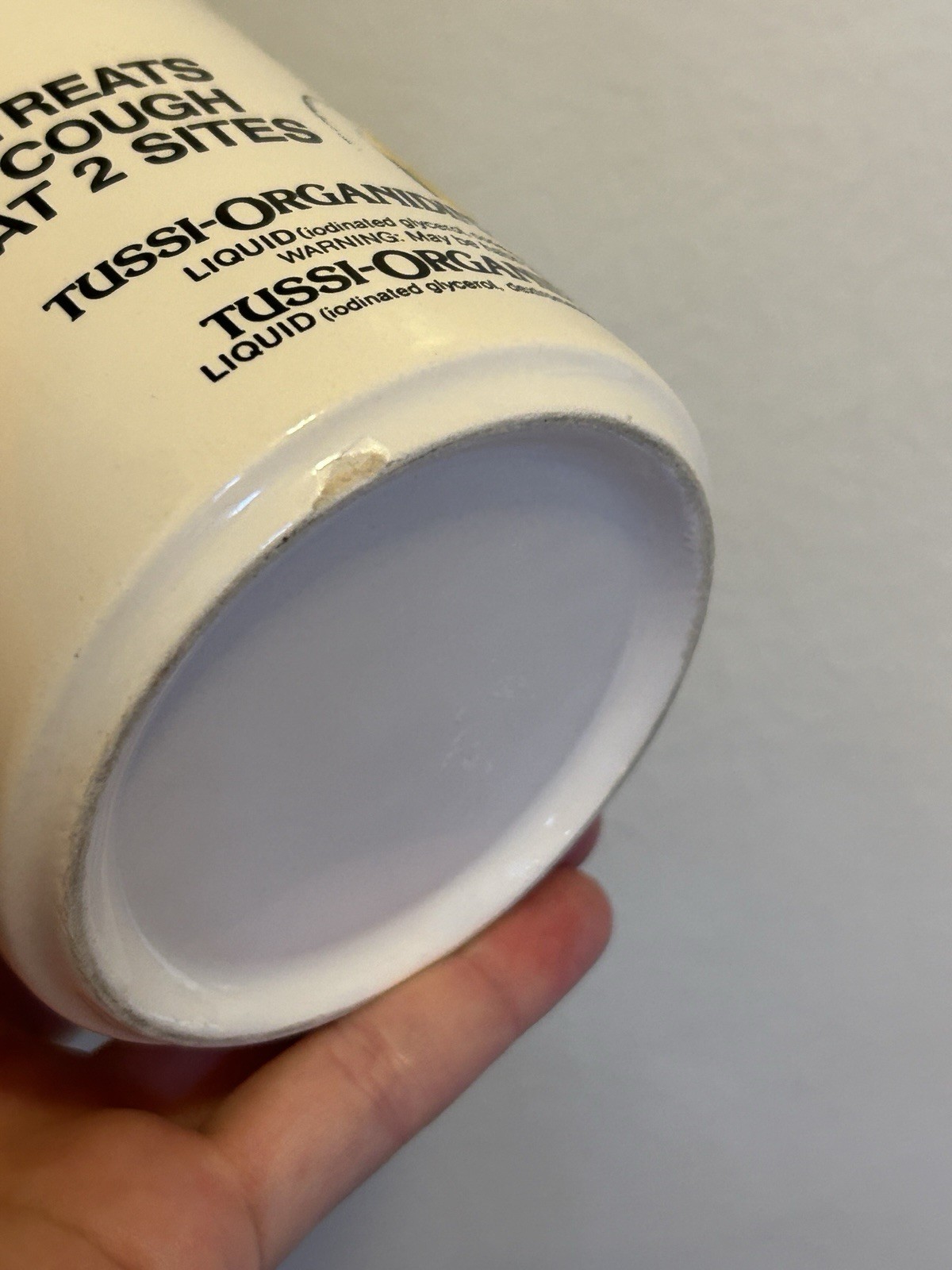 RARE VTG 1980s Pharmaceutical Ad Mug Cup Cough Syrup Tussi-Organidin Codeine