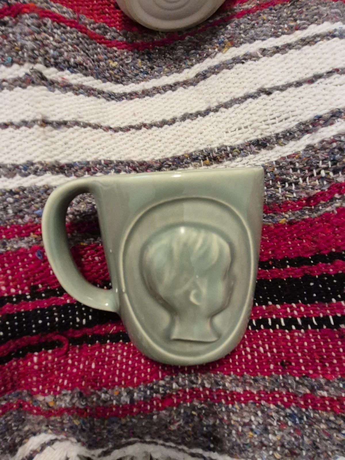 RhoGAM Pharmaceutical Collectible Mug Gray Embossed Symbol Profile Design