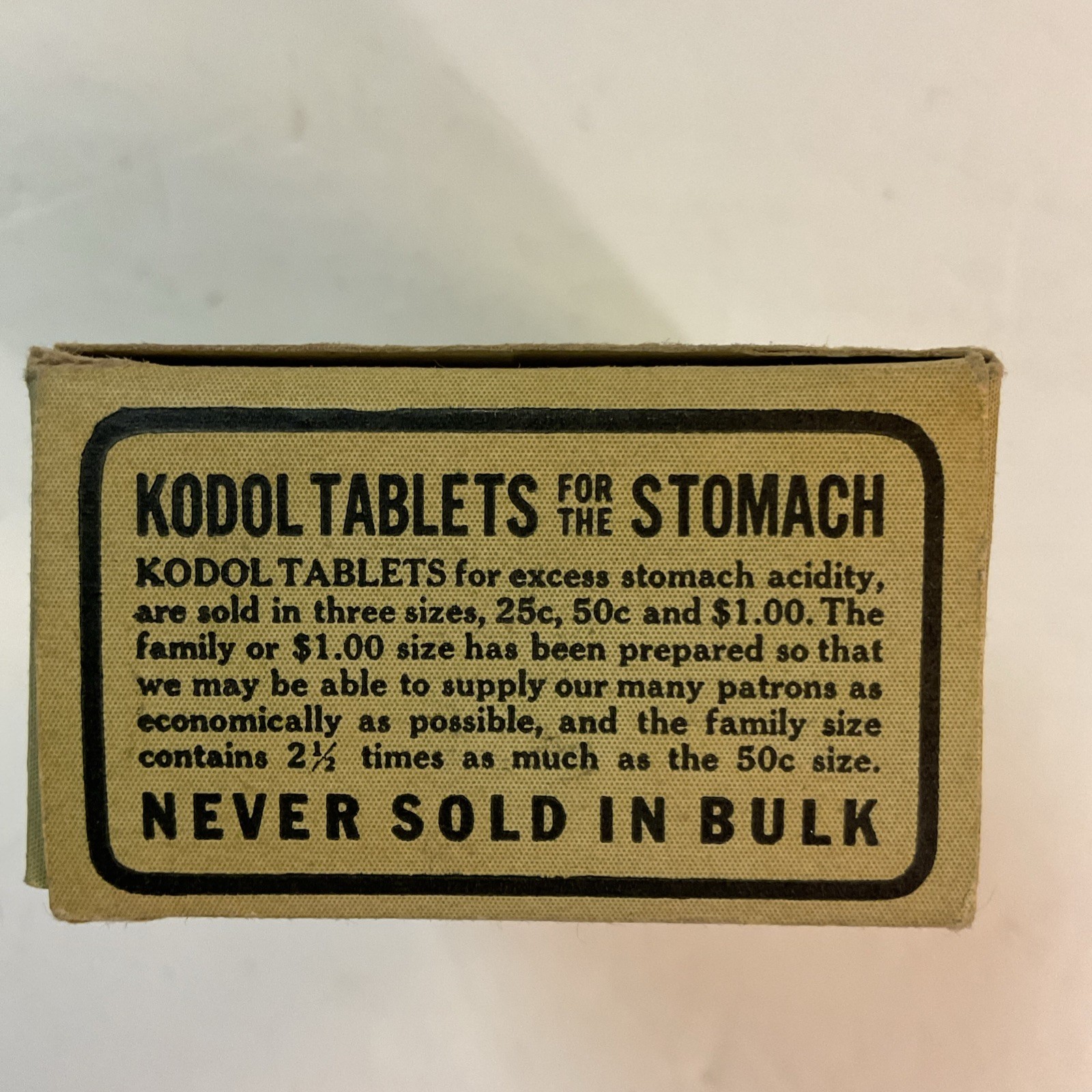 DeWitt’s KODOL TABLETS. Vintage Pharmaceutical, box of 100 tablets. Unopened.