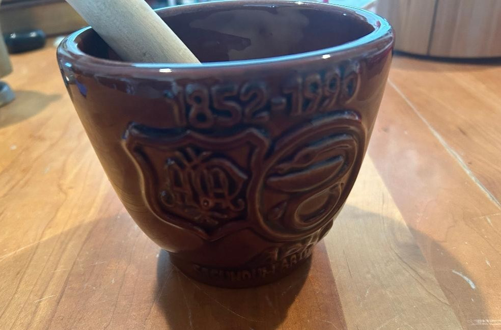 Schering 28th Edition Ceramic Mortar and Pestle “APhA” from 1990