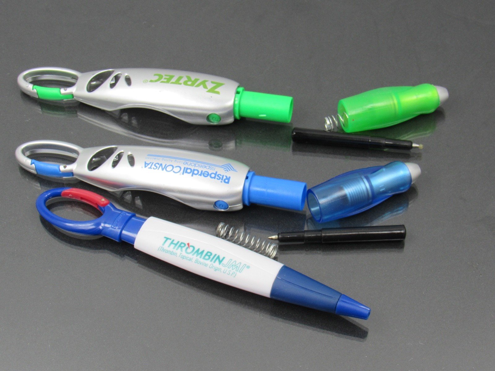 Zyrtec Risperdal Thrombin Carabiner PENS Drug Rep Pharmaceutical Promo Dry Ink
