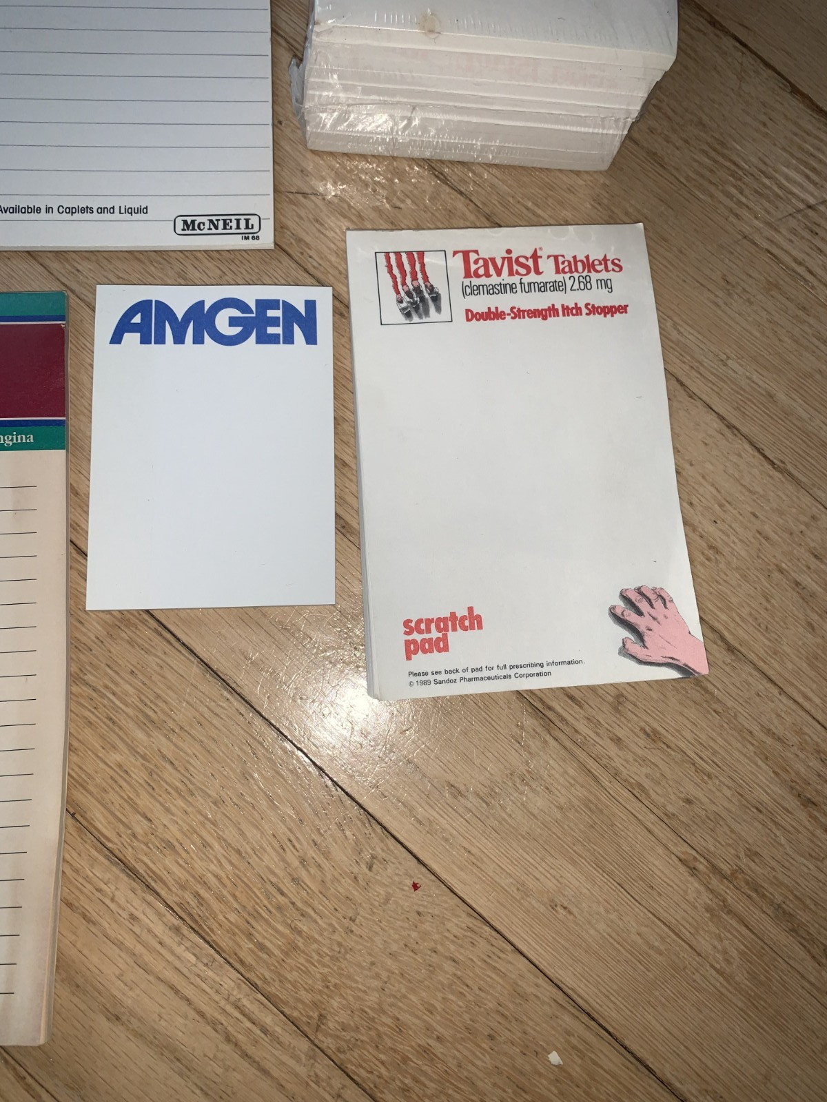 Vintage Pharma Drug Rep Note Pads Lot Amgen Parlodel Tylenol Norvasc Tavist