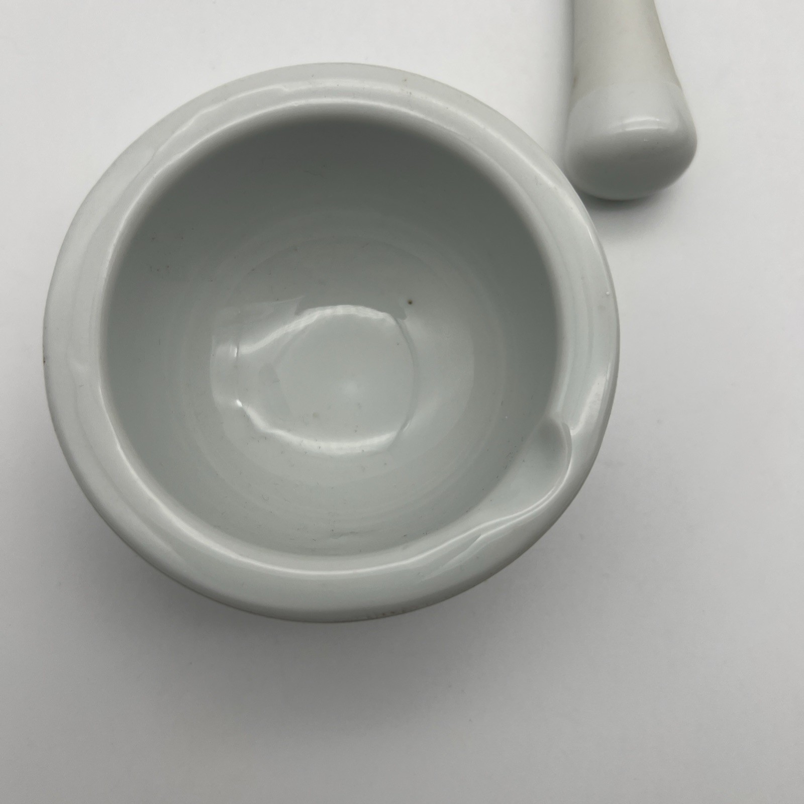 Vintage Porcelain Mortar and Pestle White