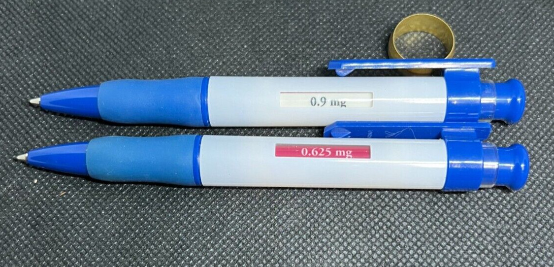 LOT of 2 PREMARIN Medical Drug Rep Pharmaceutical Pens Rotating Barrel