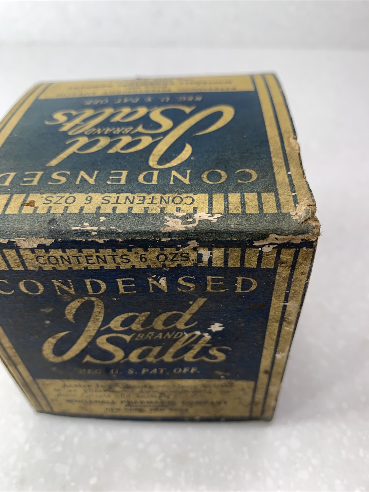 Pharmacy Apothecary Jar Cosmetics Vintage Old Stock Jad Brand Salts, Druggist
