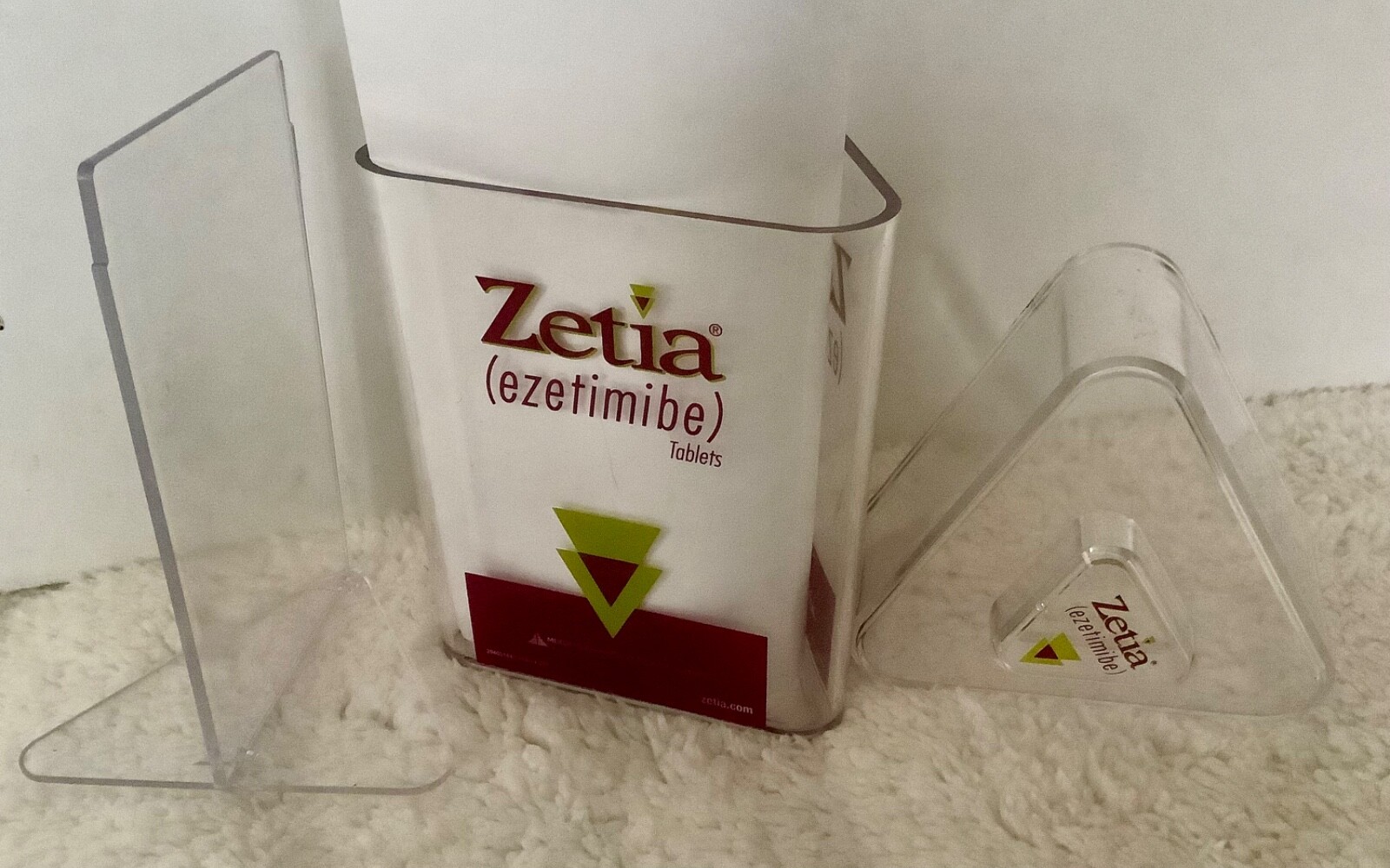 DRUG REP RARE CLEAR ZETIA PLASTIC/ACRYLIC CANISTER