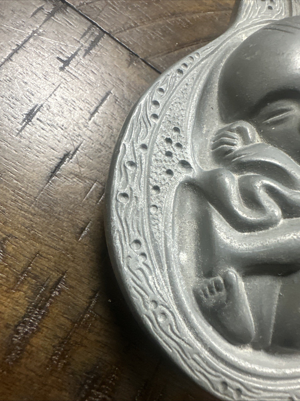 2 Parke-Davis TABRON 1950s Vintage Pharmaceutical Pewter Fetus Paperweight VGC