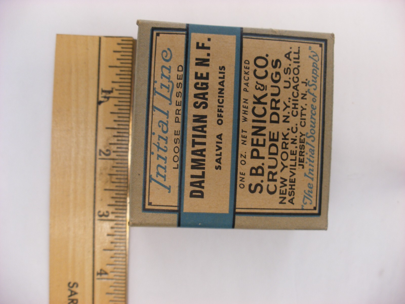 Vtg Medical Pharmacy Quack Cure Initial Line S. B. Penick Co. – Dalmatian Sage