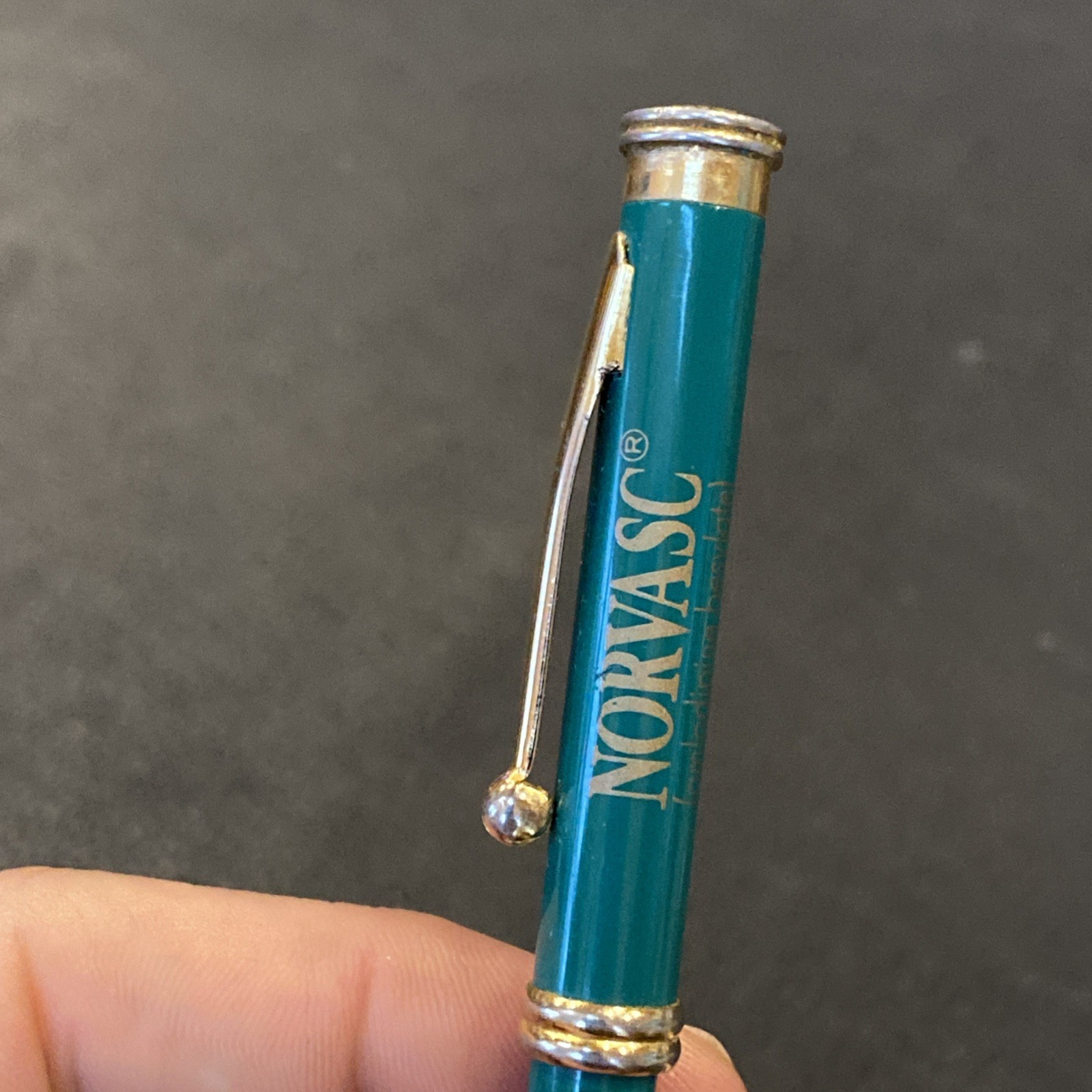 Vtg PFIZER Pharmaceutical Drug Advertising Sales Rep Pen Norvasc Blue Teal Green