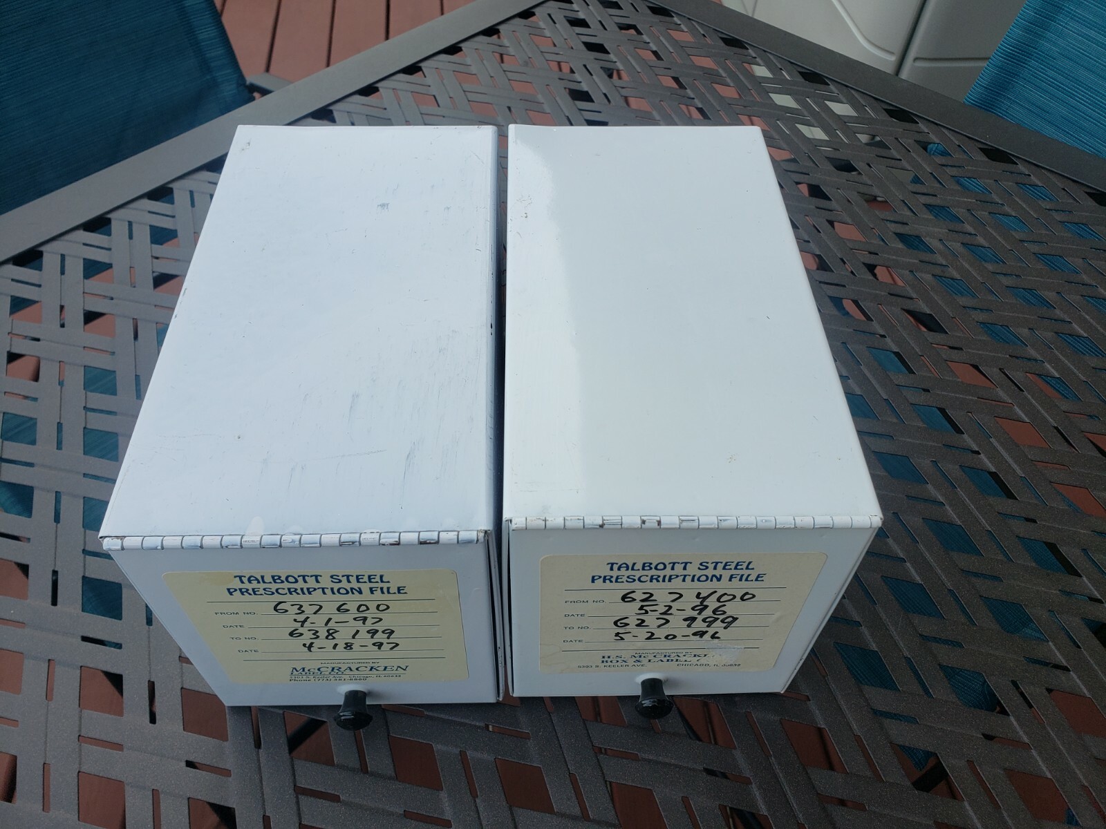 Vintage Metal File Pharmacy Prescription Box Industrial Ephemera Rx