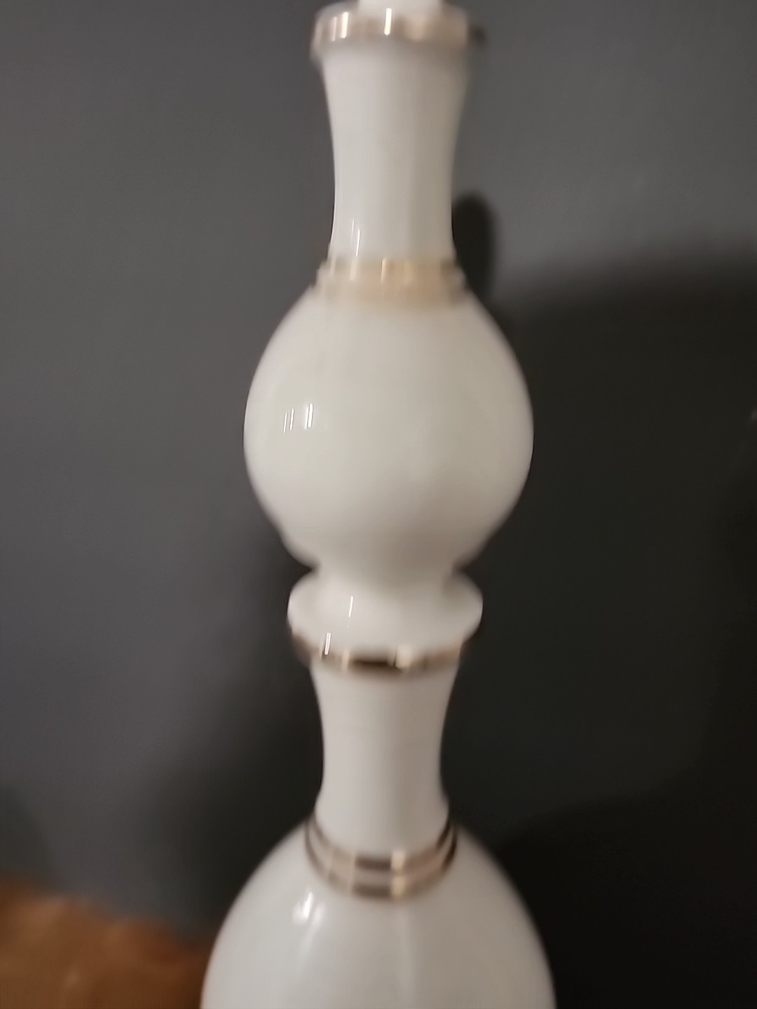 Owen Illinois Pharmacy Finial Globe Vintage Decorative Drug Store White and Gold