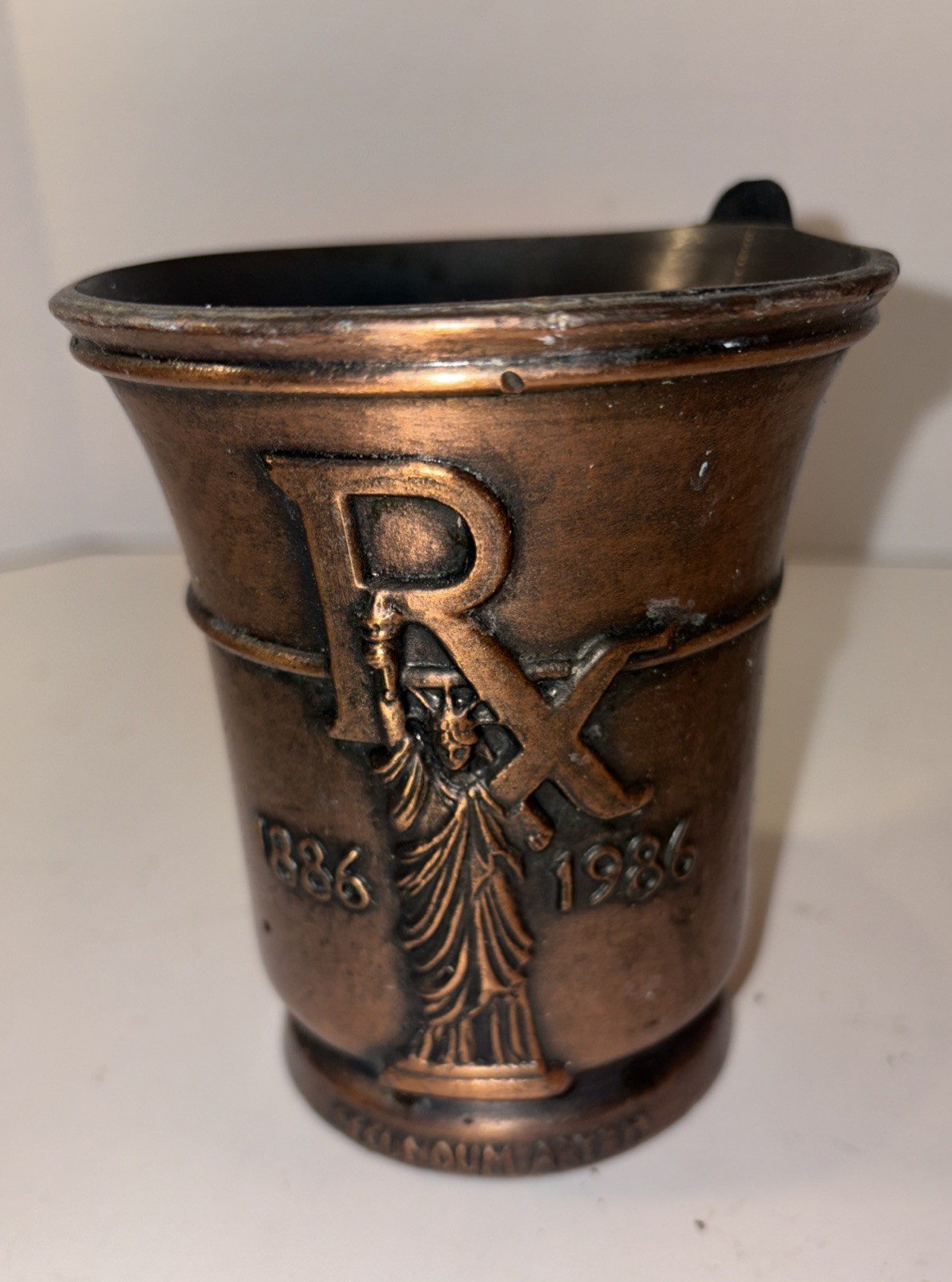 VINTAGE STATUE OF LIBERTY SCHERING MORTAR Prescription RX Doctor Gift Pen Holder