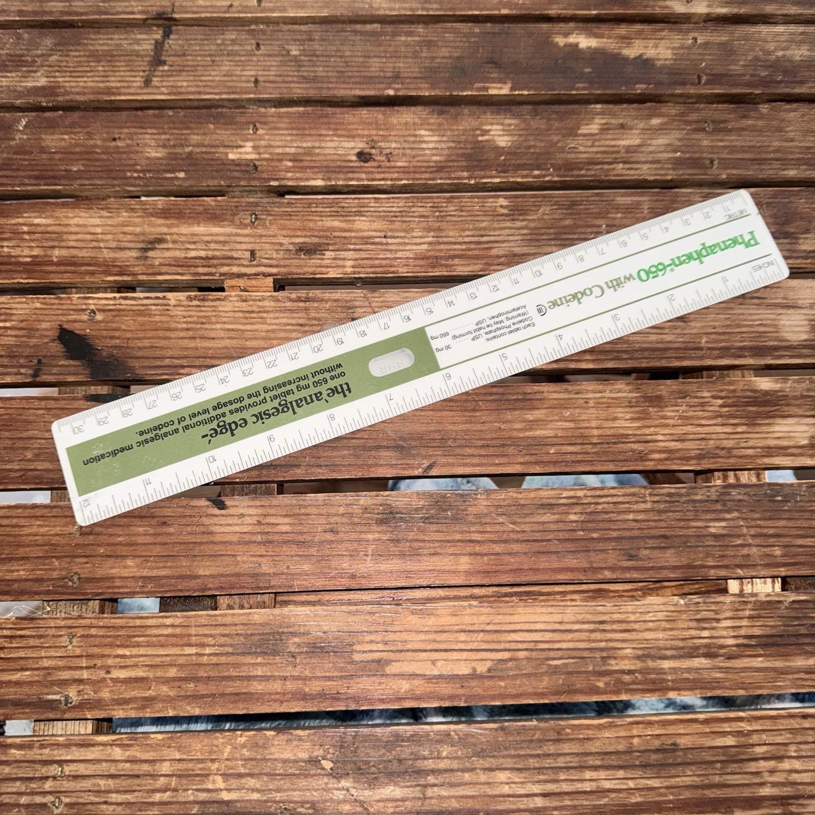 Vintage 1978 Phenaphen 650 w Codeine Drug Rep Ruler Pharmaceutical Medical Promo
