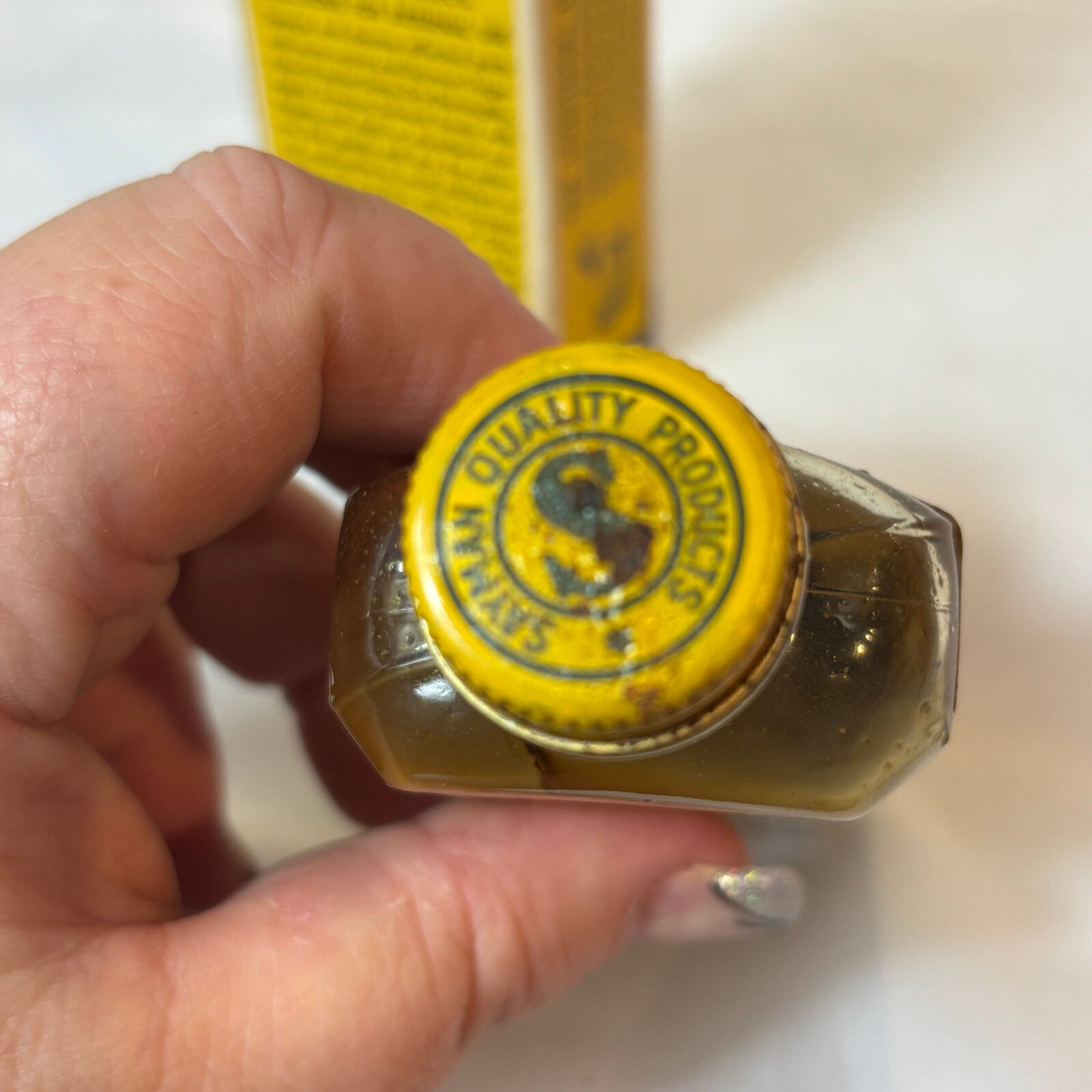 Vtg Sayman Liniment Bottle 3 oz In Original Box Clear Glass
