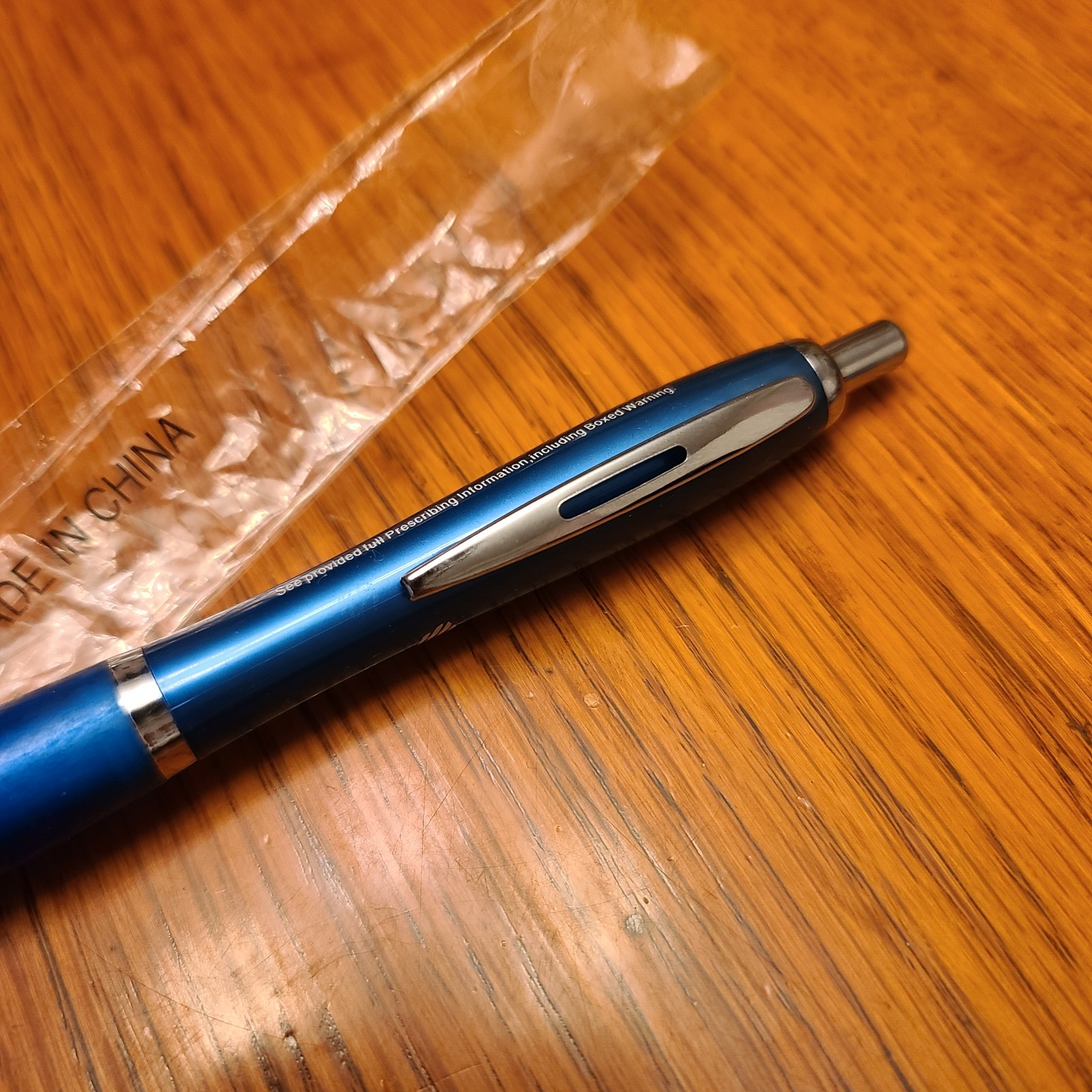 Cymbalta Pharmaceutical Drug Rep Pen Promo Dry No Ink All Blue Sticky Grip