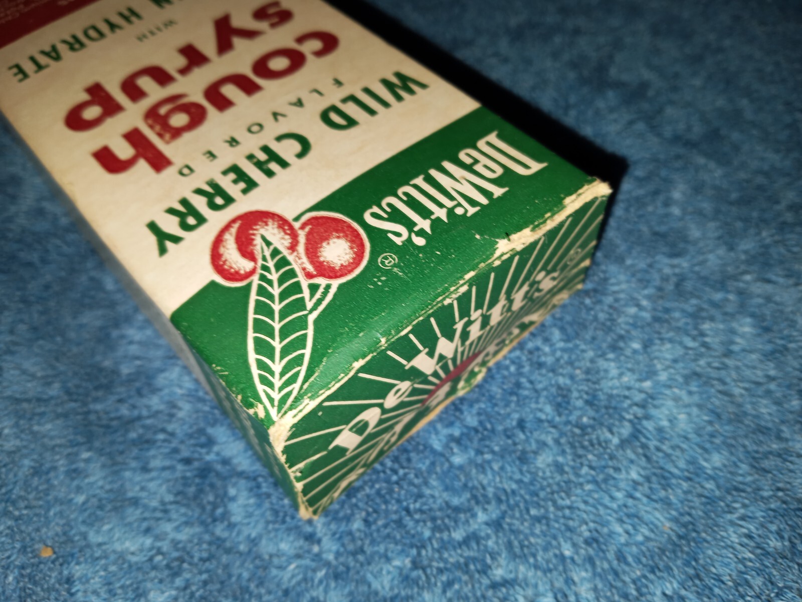 Vtg DeWitt’s Wild Cherry Flavored Box Paperwk Medicine Pharmacy Cough Syrup NOS