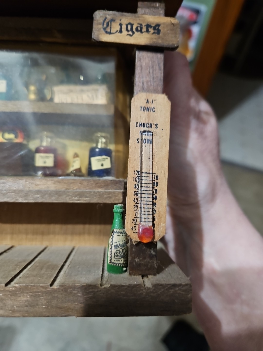 Vintage 3D Wooden Chucks Drug Store 8.5×9