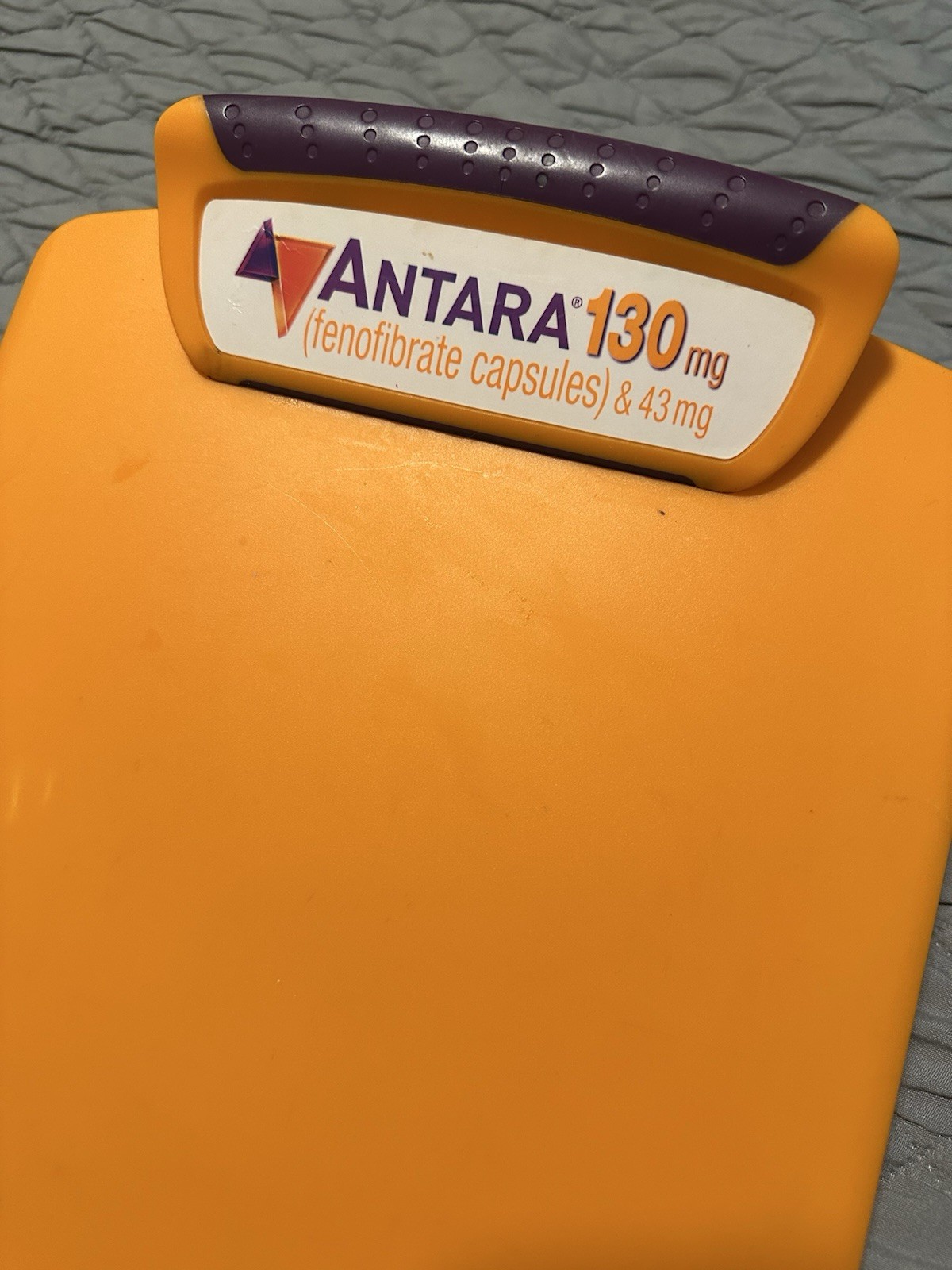 Antara Fenofibrate Drug Rep Pharmaceuticals Clipboard Orange Cholesterol