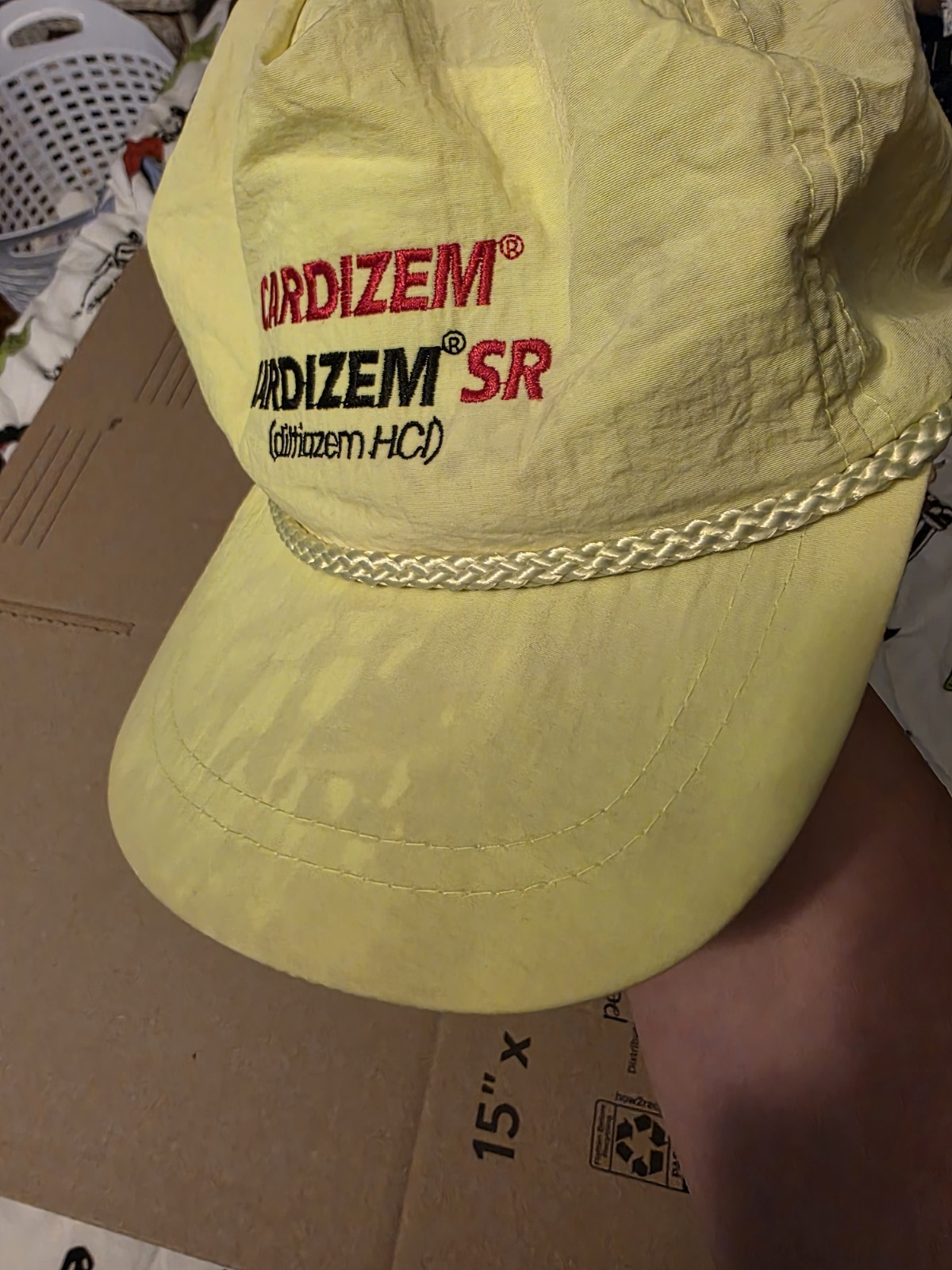 Cardizem Neon Yellow Baseball Cap Hat Rare Drug Rep Advertising Big Pharma