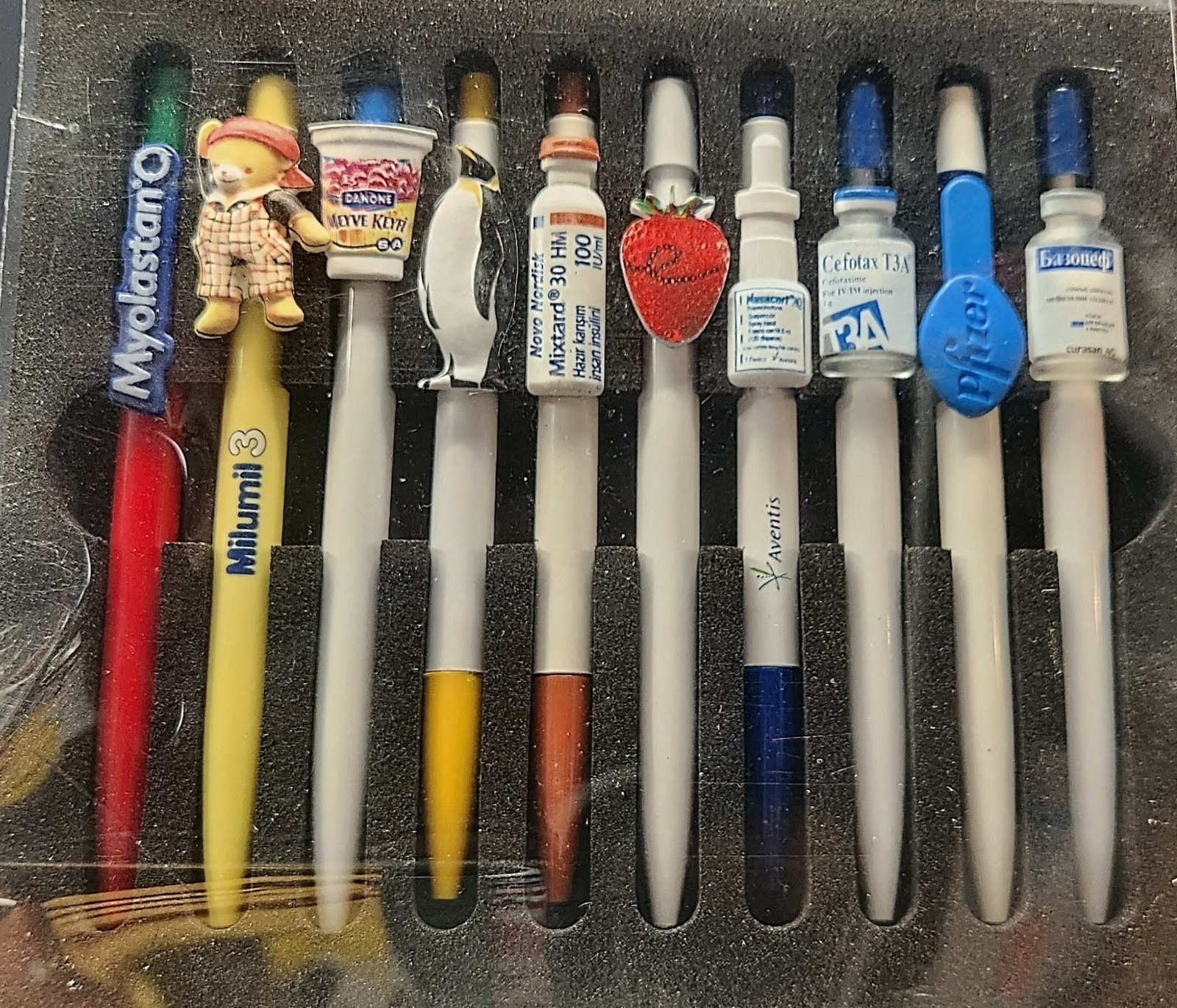 Vintage Pharmaceutical Drug Rep Pens, Pfizer, Curasan Adverts Lot Of 10 Collect