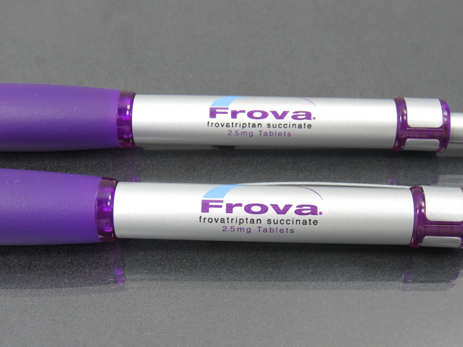 Purple FROVA Metal Clad PENS Drug Rep Pharmaceutical Promo Advertising Lot of 2