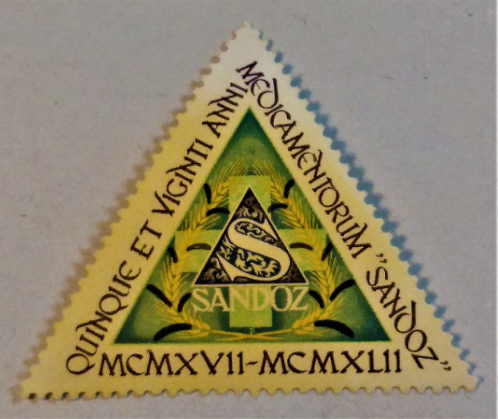 SANDOZ LSD Ergotamine mushroom 25 Year jubilee 1917-1942 Post Stamp MEGA RARE