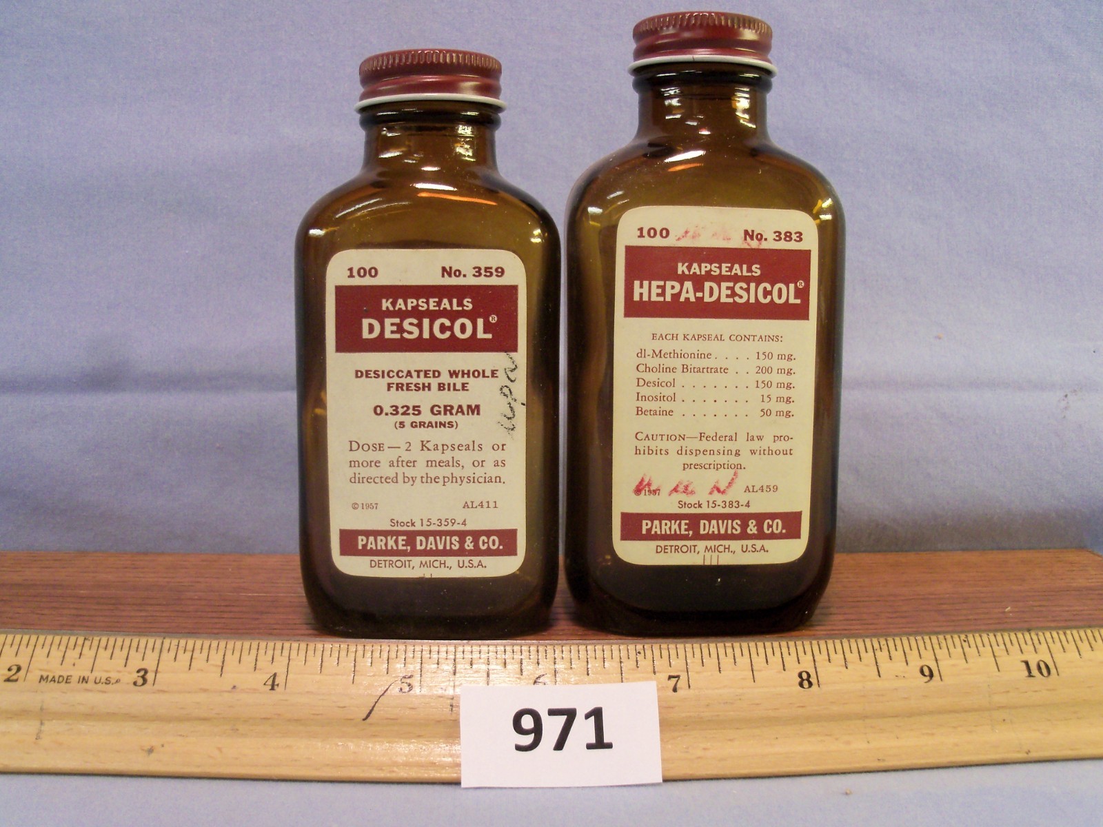 Pair of set Desicol & Hepa-Desicol bottles