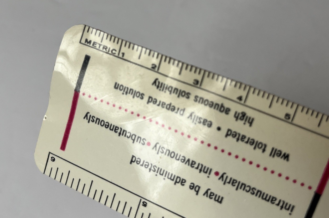 VINTAGE CHLOROMYCETIN ANTIBIOTIC 6-INCH ADVERTISING RULER – PARKE, DAVIS & CO.