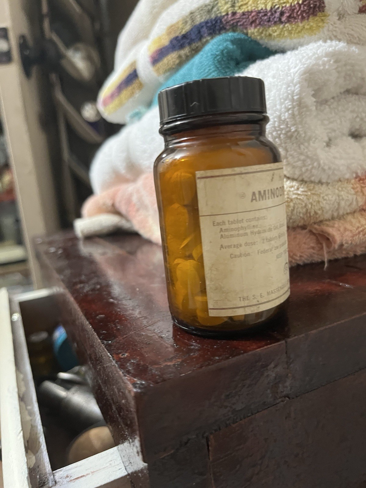 Aminodrox-Forte Amber Glass Bottle Pharmacy Collector. NWOT