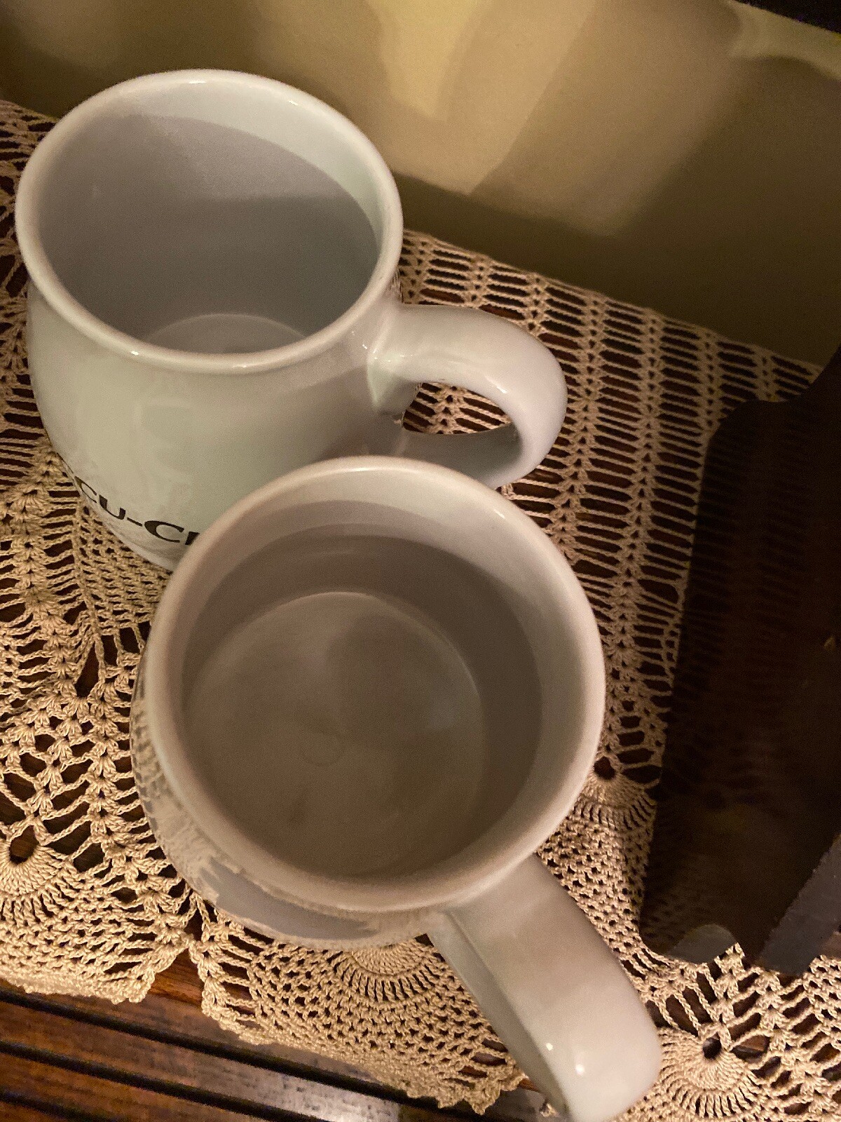 Accu-Chek Drug Rep Pharmaceutical Ceramic Coffee Mug Set Of 2 Large Base 16oz