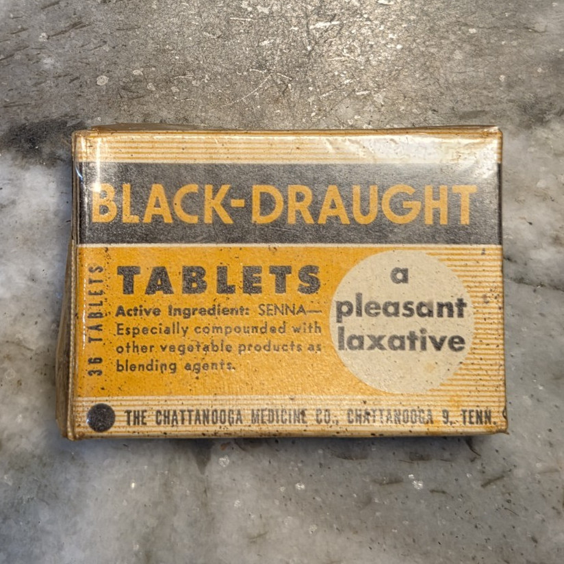 2 Vintage Black-Draught Tablets Pleasant Laxative Box Package Black-Draught